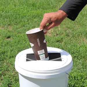 Bucket lid to keep the garbage in its place. turn any standard pail into a trash bucket with our easy access lid. Fits 3 gal; 5 gal; or 7 gal bucket.